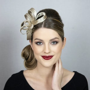 Golden wedding fascinator. New design from Less is More collection, 2024 image 5