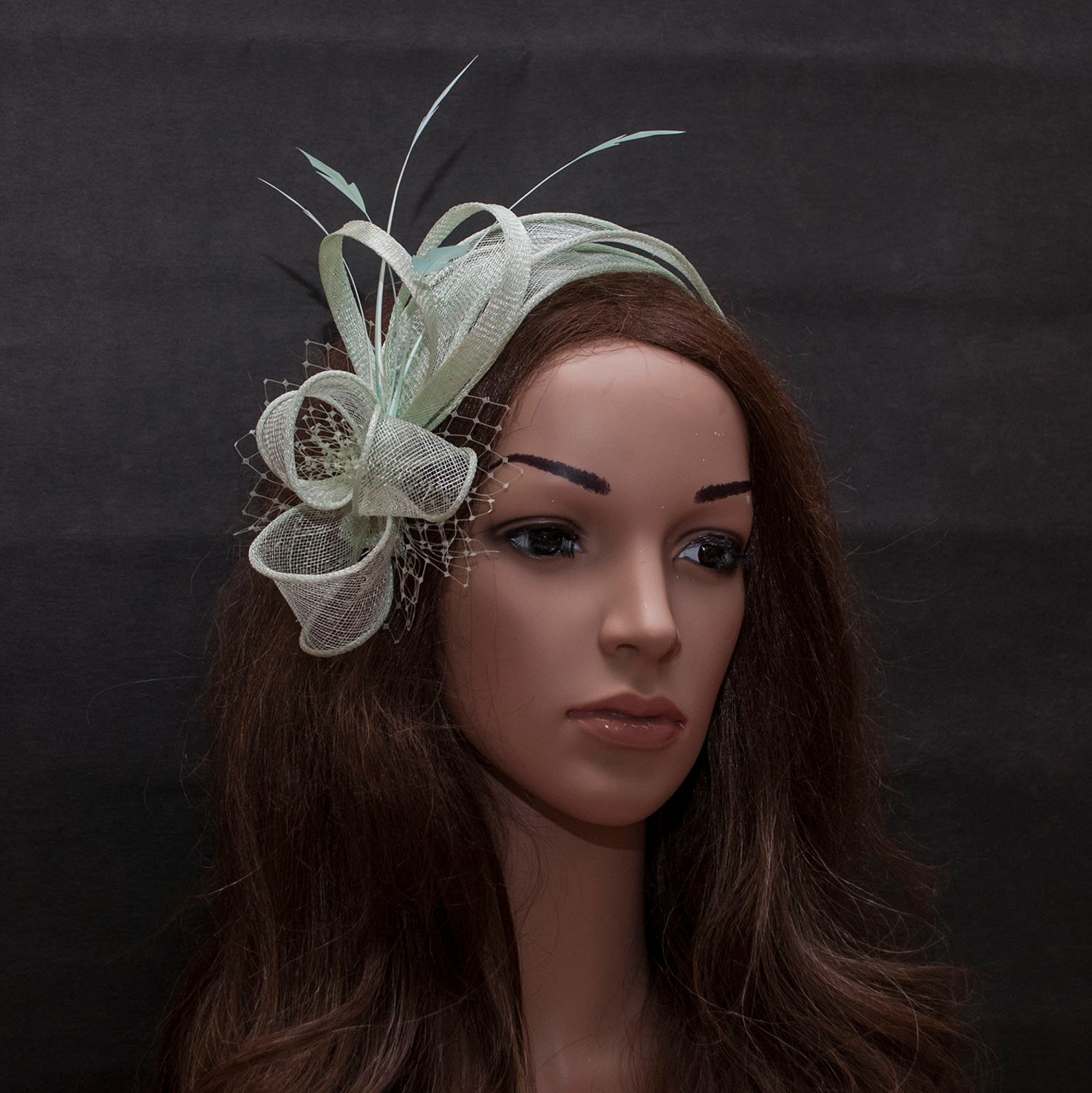 Light green fascinator. Mint green fascinator. Etsy