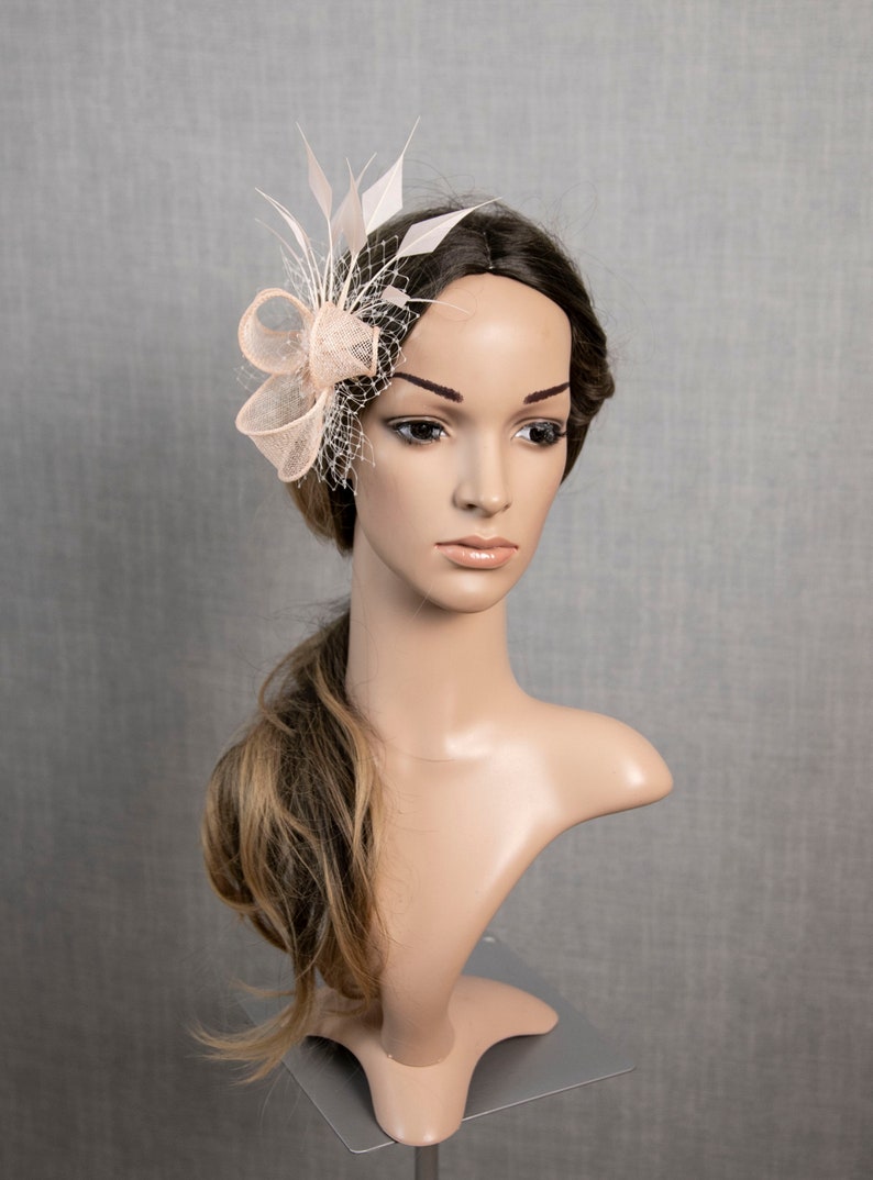 Blush Pink Fascinator. Pink Wedding Fascinator. Etsy
