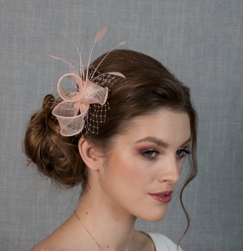 Blush Pink Fascinator. Pink Wedding Fascinator. Etsy