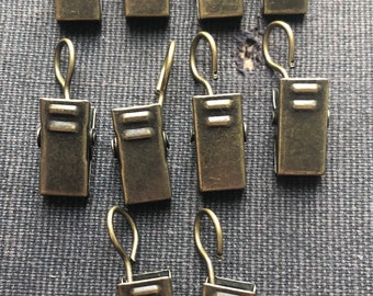 ID BADGE CLIPS (10) Antique Brass Findings Great Quality