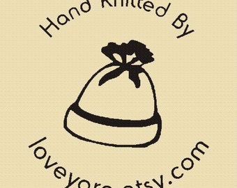 Hand Knitted By - Rubber Stamp - Design R018