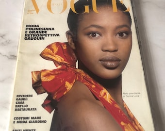 Naomi Campbell Vogue Italia Magazine 1988 - Rare controversial edition Grey Facd