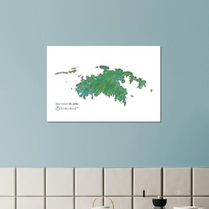 St. John Island Map Art | Caribbean Map Print | St. John Wall Decor | Caribbean Vibes | Tropical Paradise Map | Vintage-Style Map Decor image 3