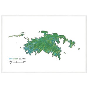 St. John Island Map Art | Caribbean Map Print | St. John Wall Decor | Caribbean Vibes | Tropical Paradise Map | Vintage-Style Map Decor image 4