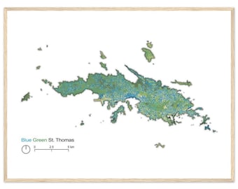 St. Thomas Map Art | Vintage-Style Print| Perfect for Beach House | Unique Gift Idea | Minimalist St. Thomas Map | Modern Wall Decor