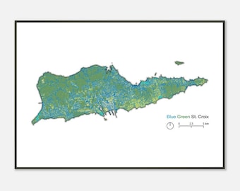St. Croix Map Art | St. Croix Island Map Decor | Unique Gift Map Print | Piece of Paradise Wall Decor | Minimalist Gift Art | Caribbean Map