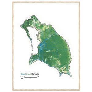 Barbuda Wandkarte Kunst | Tropisches Paradies Dekor | Einzigartige Geschenkidee | Moderne Wanddekoration | Minimalistische Samoa Landkarte | Karibik Charm Landkarte Kunst