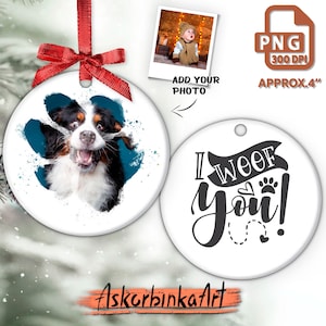 Christmas photo frame ornament family gift, Picture frame, Personalized PNG, Custom pet ornament, photo tree, Photo frame, photo gift