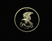 Germany - cut coin pendant - Eagle and Snake - .900 Silver - 1913
