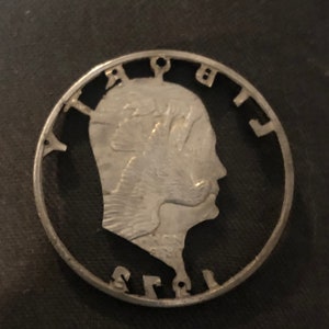 Dwight D. Eisenhower, Hand Cut From Genuine 1972 US Dollar Coin image 2