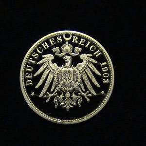 Germany - Prussia - 1903 - Silver - Cut Coin Pendant - Imperial Eagle - DISCOUNT