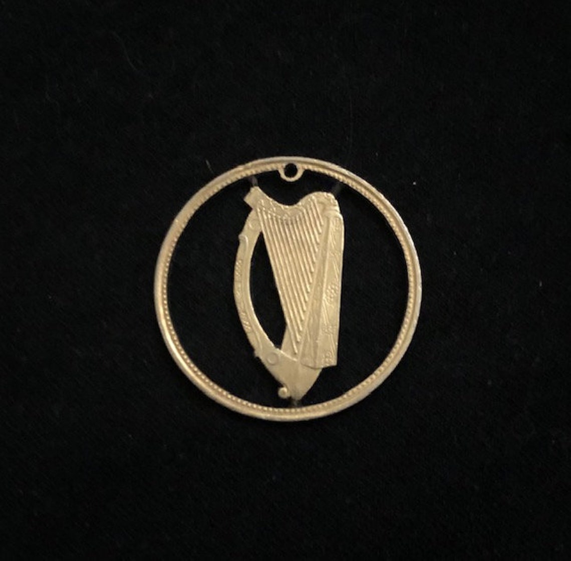 Irish Harp Hand Cut Coin Gold Plated 1994 Punt Coin ...