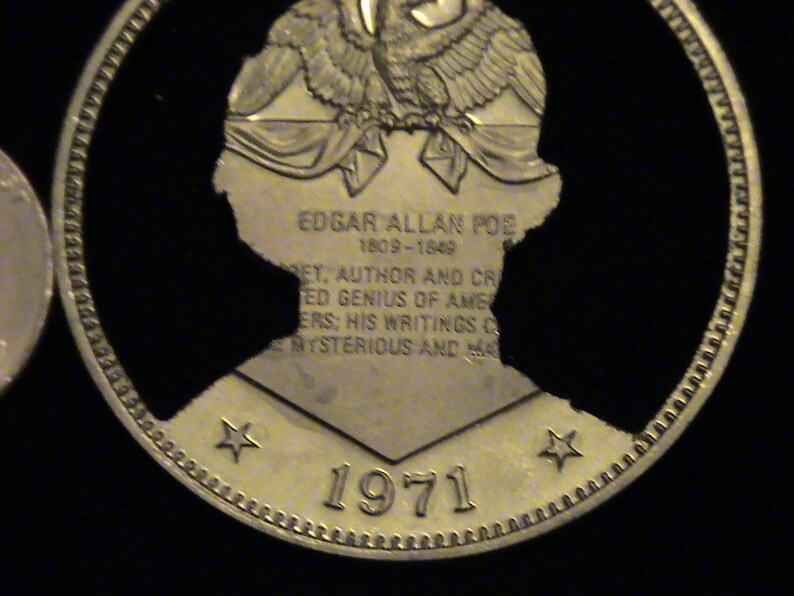 EDGAR ALLAN POE Great American Writer Cut Coin Jewelry Etsy