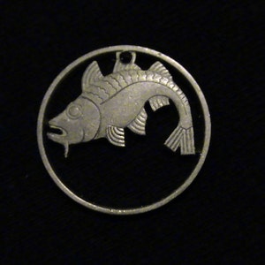 DANZIG - cut coin pendant -  Codfish - 1932 - Rare