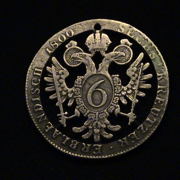 AUSTRIA - 1800 - cut coin jewelry - w/ Two headed Eagle