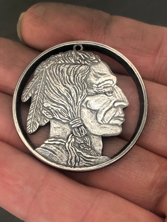 Indian Head Nickel Charm Sterling Silver - Made in the USA Indian Head Nickel Charm Sterling Silver - Made in the USA