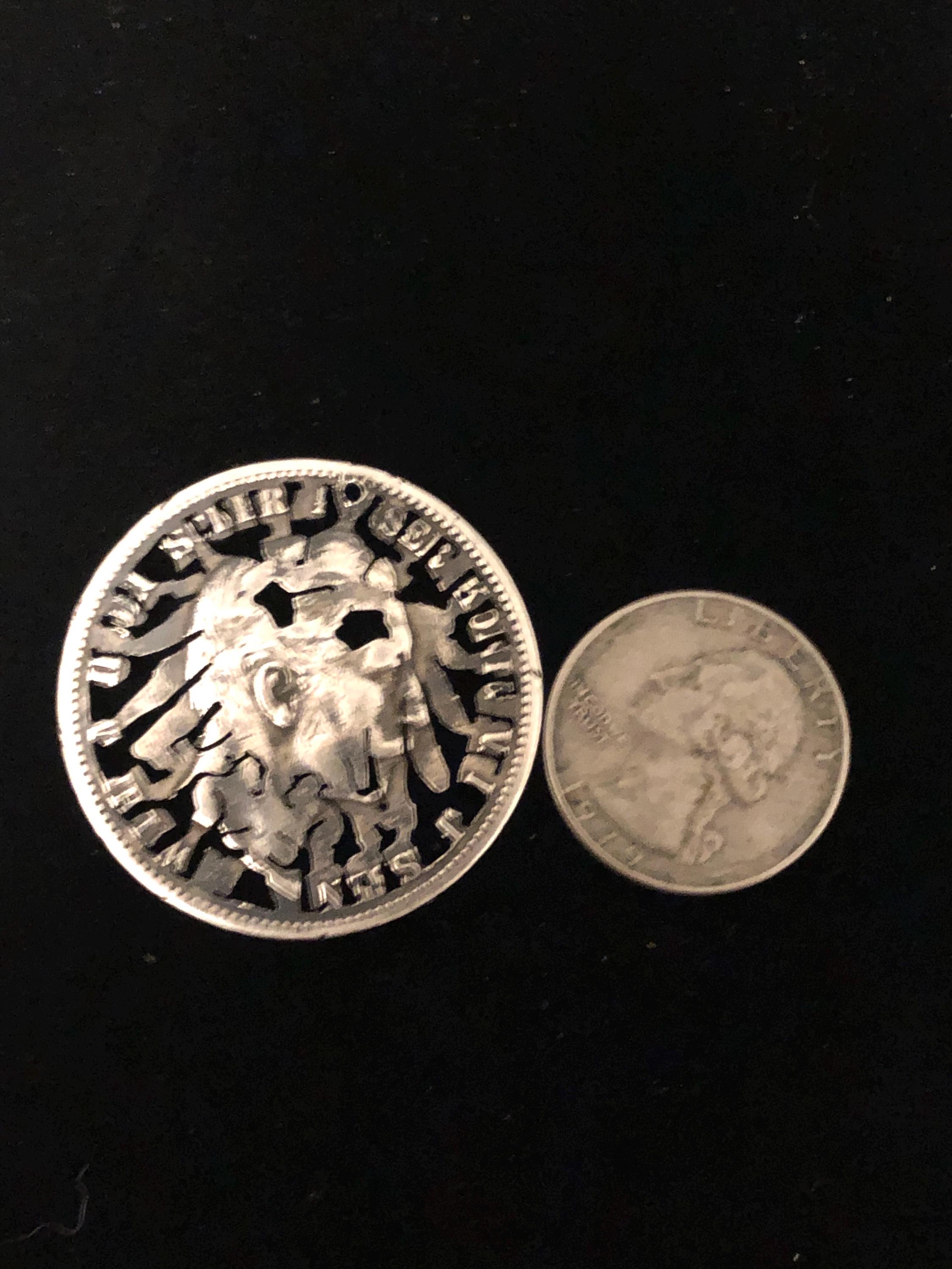 Funf Hand Cut 1900 Silver Prussian Funf Mark Masterpiece Pre War German ...