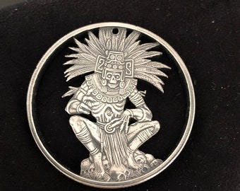 Mictlantecuhtli - Aztec God of Death - 1 oz .999 Fine Silver Round - Forst Time Cut - Mexico History Mythology Jewelry 2nd Time Cut!