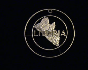 LIBERIA - cut coin pendant - 1976 - HALF PRICE!!!