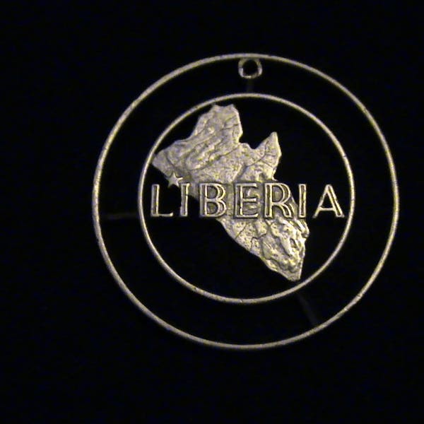 LIBERIA - cut coin pendant - 1976 - HALF PRICE!!!