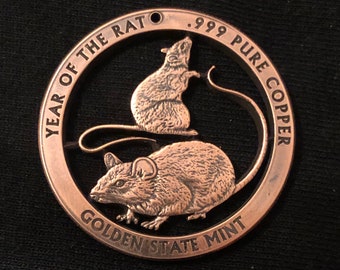 RATS! Everybody's Favorite Animal Has Arrived at Cut Coin Jewelry, Year of the Rat, Brand New Pure Copper Addition, Chinese Zodiac Pendant