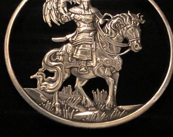 Genghis Khan pendant Hand Cut From Silver Bullion Round - Bloody Thirsty World Domination Interest