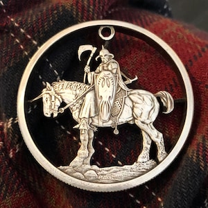 Frank Frazetta’s Death Dealer HUGE Hand Cut 2 Ounce Silver Bullion Round - Molly Hatchet - Barbarian - Heavy Metal Magazine - Fantasy Art