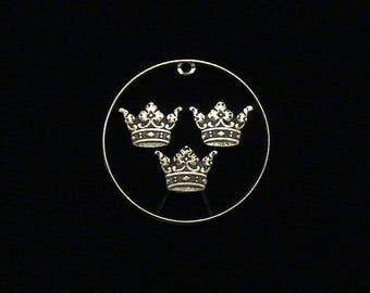 SWEDEN - cut coin jewelry - 1948 - Three Crowns