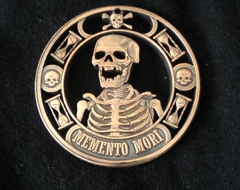 Memento Mori - Hand Cut Copper Bullion Round - Remember You Must Die - Cut Coin Jewelry - Fine Copper Reminder