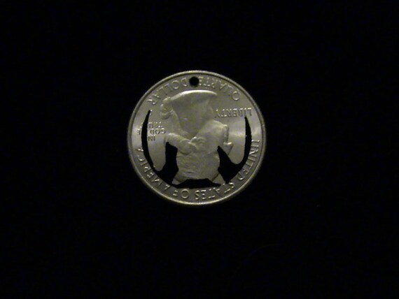2020 Fruit Bat Year Of The Bat US Commemorative Quarter American Samoa First Time Cut Hand Cut Coin Pendant