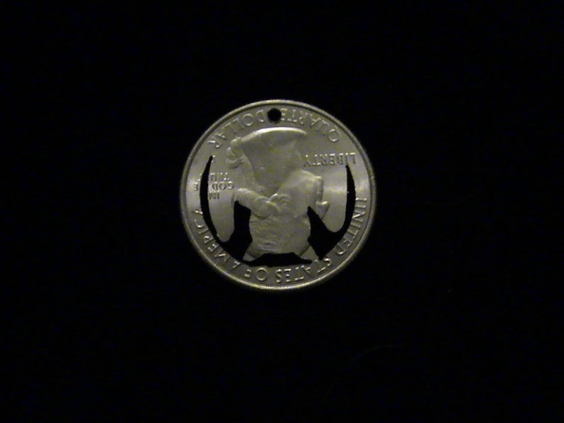 2020 Fruit Bat Year Of The Bat US Commemorative Quarter American Samoa First Time Cut Hand Cut Coin Pendant