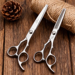 Personalized Hairdressing Scissors, Custom Engraved Stainless Steel Hair Cutting, Hair Beard Set Stylist Salon Set, Unique Gift for Him