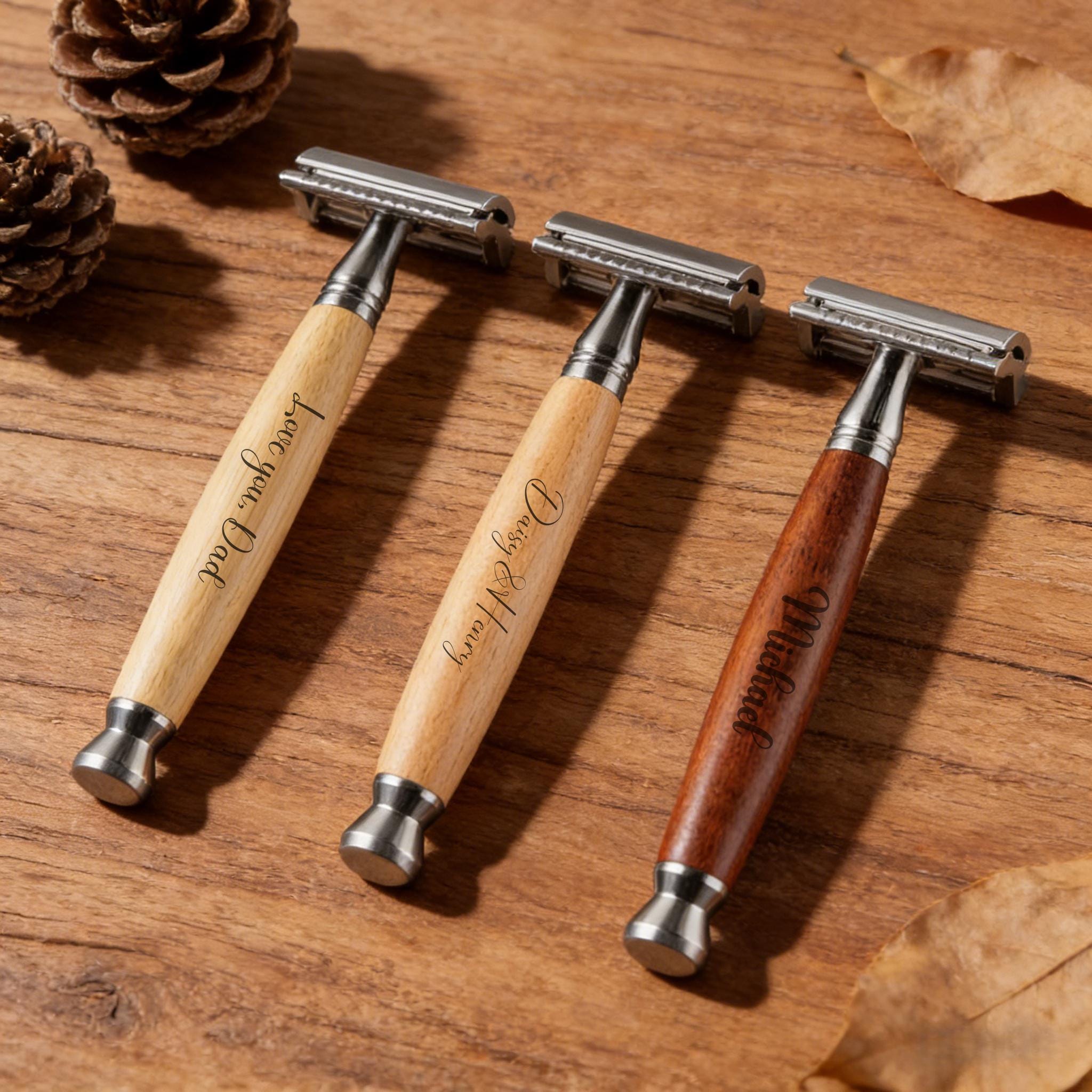Custom Handcrafted Double Edge Safety Razor, Engraved Sustainable Solid ...