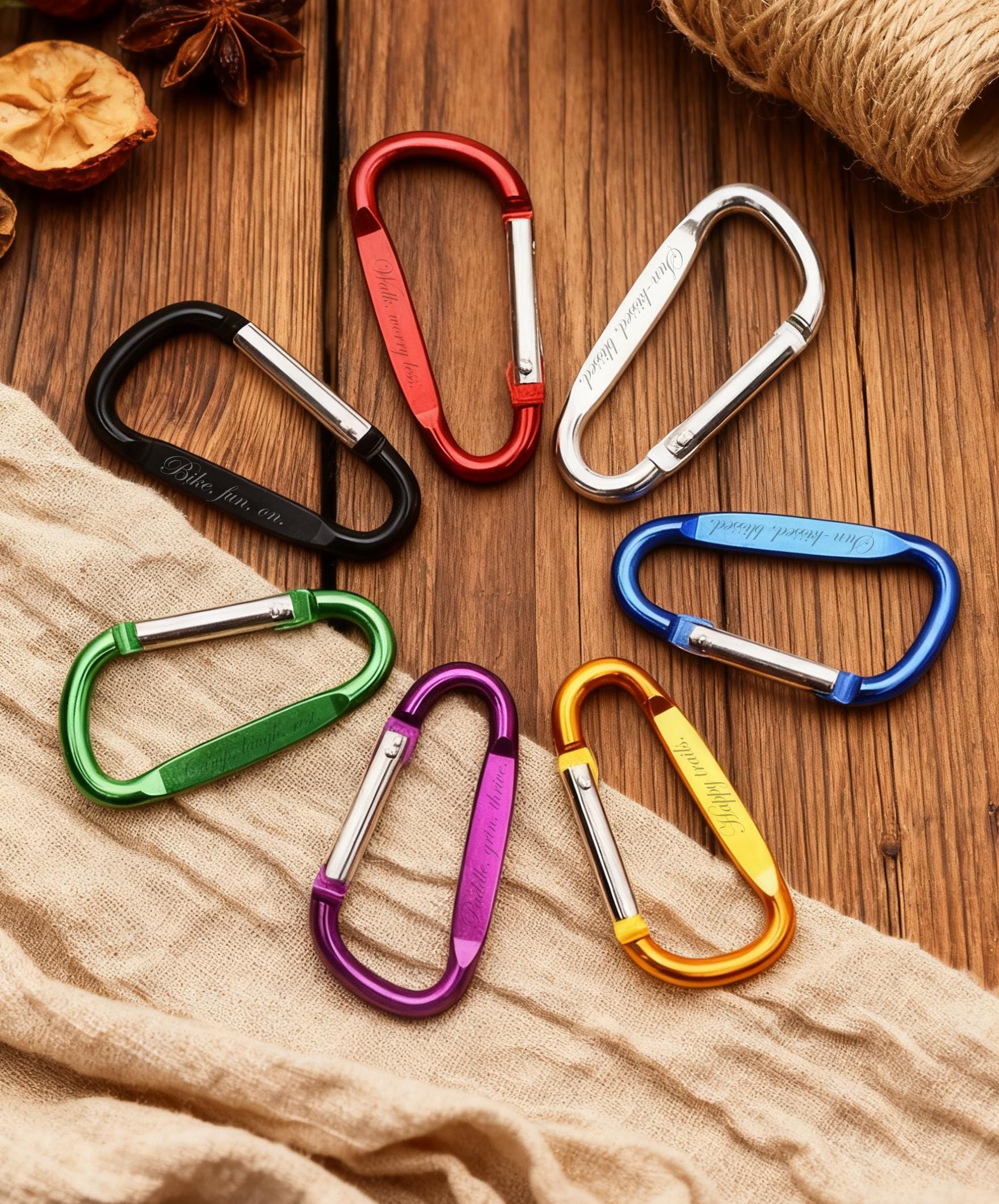 Simple Brass Keychain Screw Camping Survival Carabiner Buckles - View #8