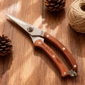 Custom Wooden Handle Garden Pruning Shears, Engraved Stainless Steel Blade Fruit Picking Scissors, Non-Slip Grip Pruners, Gardeners Gift