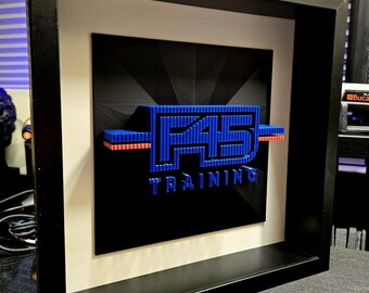 Framed F45 3D Layered Wall Art: Fitness Sculpture Decor