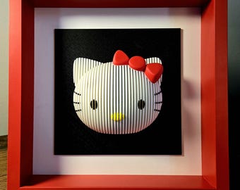 Hello Kitty 3D Layered Wall Art: Framed Optical Illusion Decor