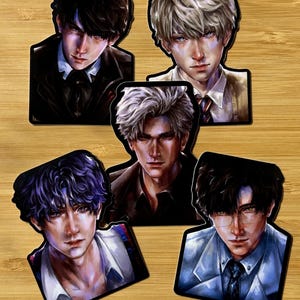 Love and Deepspace vinyl stickers, Sylus, Caleb, Rafayel, Xavier, Zayne