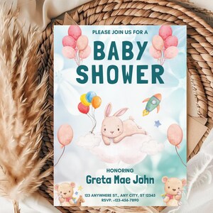 Cartão de chá de bebê moderno, estilo chique e minimalista, ideal para eventos de chá de bebê, presente atencioso para futuros pais, presente de chá de bebê
