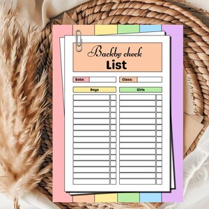 Bold and Colorful Class List Worksheet, Classroom Management Tool, Great Teacher Gift, Ideal for Classroom Organization