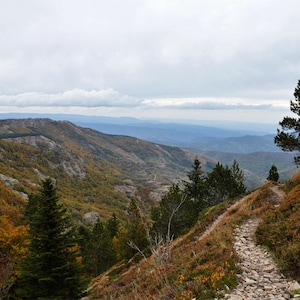 Stampa fotografica del paesaggio montano autunnale delle Cévennes - Decorazione murale naturalistica - Foto stampata su carta pregiata.