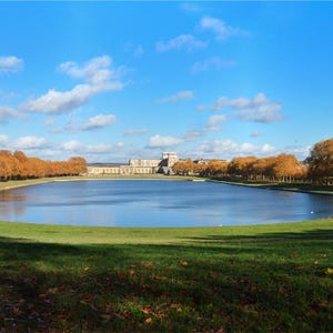 Stampa fotografica del Castello di Versailles in autunno - Foto stampata su carta pregiata