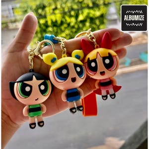Powerpuff Girls Keychain, Anime Keychain for Women, Cute Cartoon Keychain - Birthday Gift