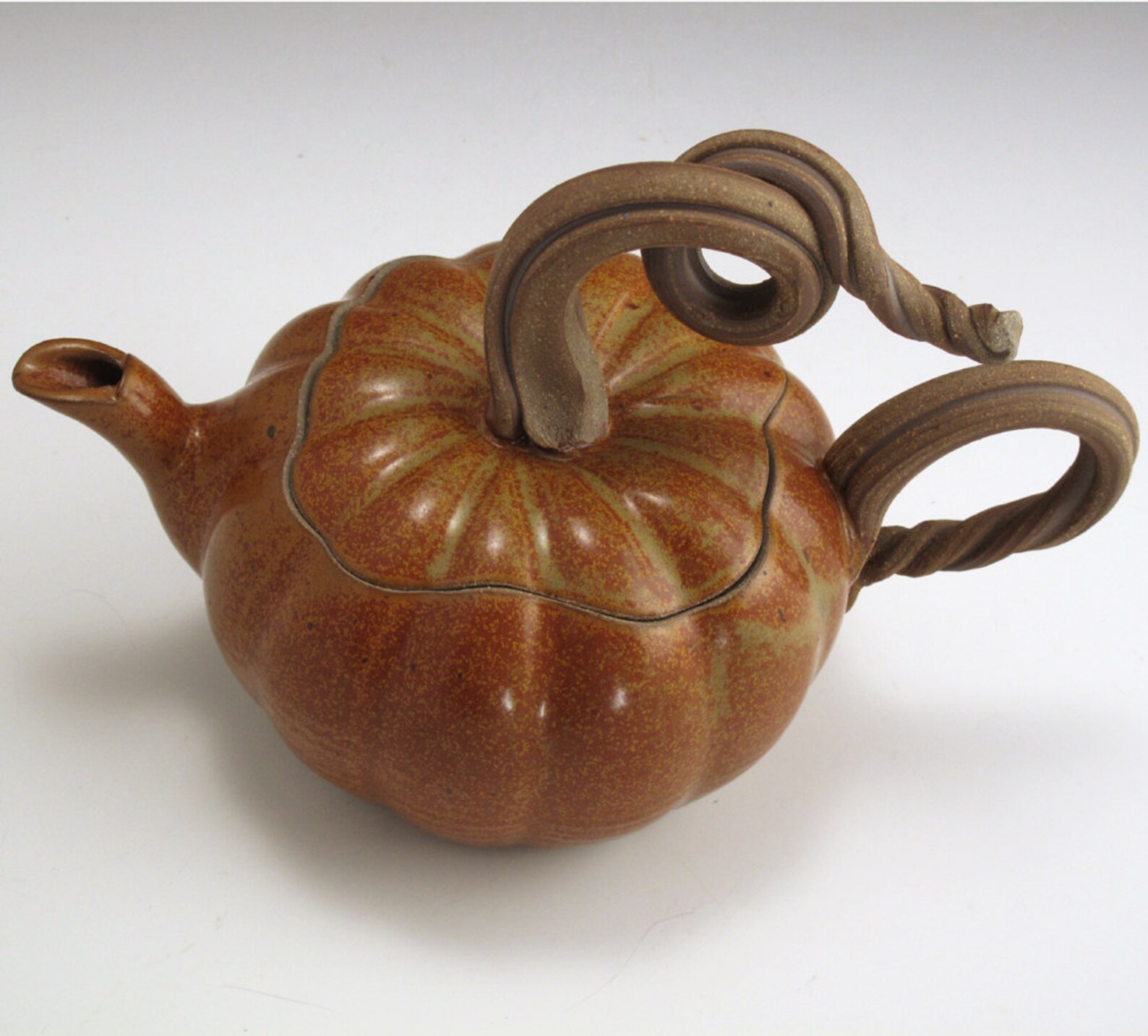 TEAPOT PUMPKIN ceramic Hand Thrown Stoneware Etsy