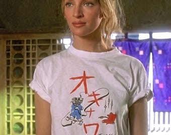Kill Bill Okinawa T-Shirt, Beatrix Kiddo & The Bride Tee, Tarantino Movie Fan Gift