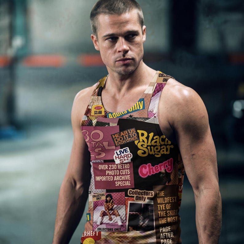 Débardeur Tyler Durden, chemise Fight Club, débardeur punk, cadeau pour fan de film culte image 1