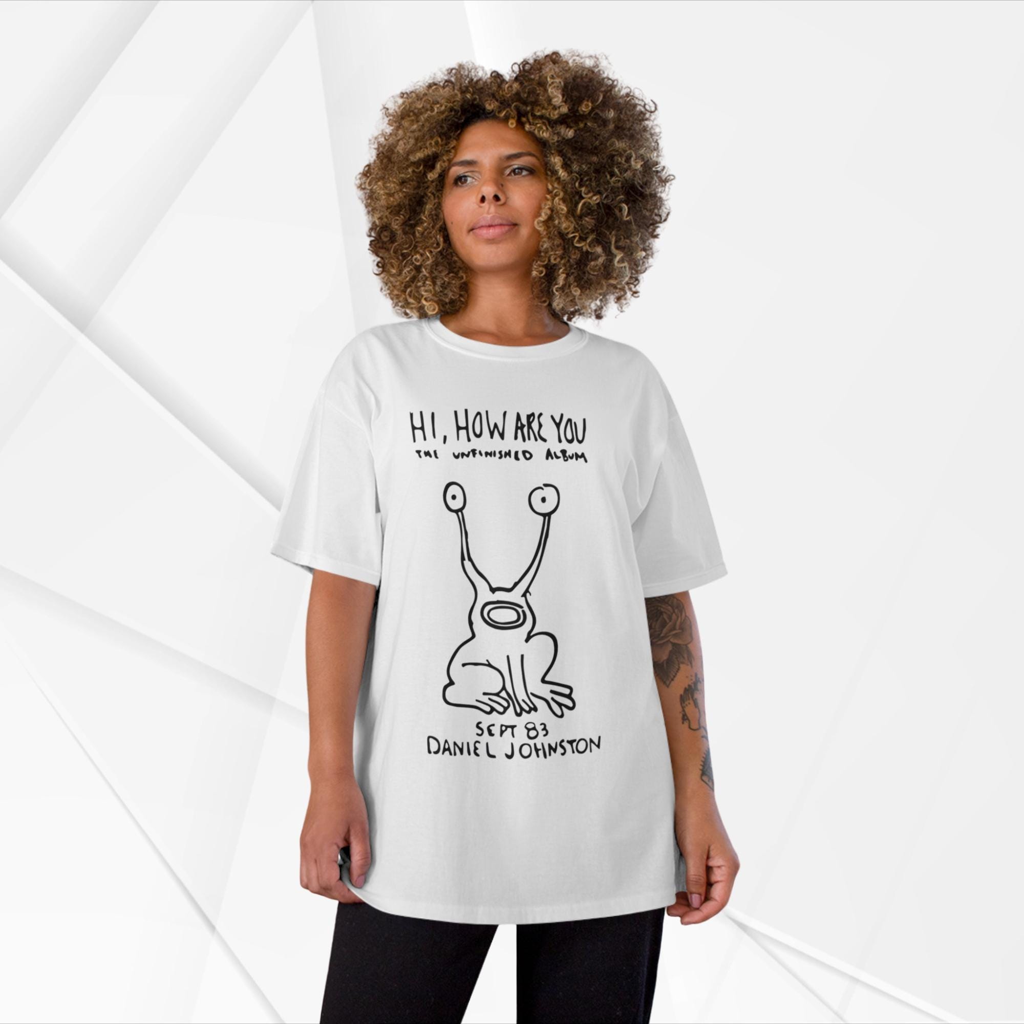 Kurt Cobain hi, How Are You Daniel Johnston T-shirt, Iconic Grunge