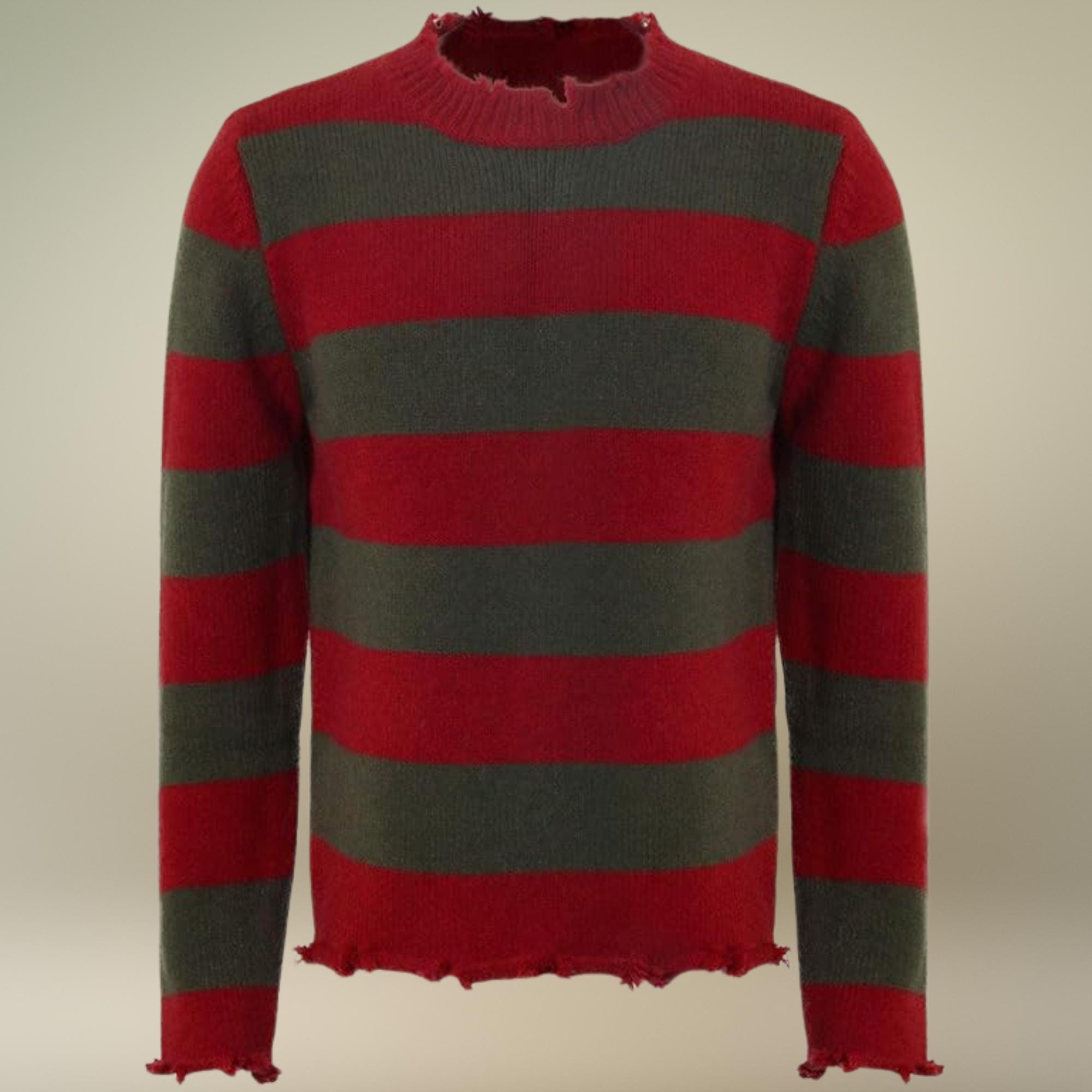 Red and Green Striped Sweater - Etsy UK