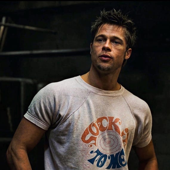Fight Club Tシャツ グレー XLサイズ Fight Club T-shirt, Tyler Durden Graphic Tee, Brad Pitt Sock It to